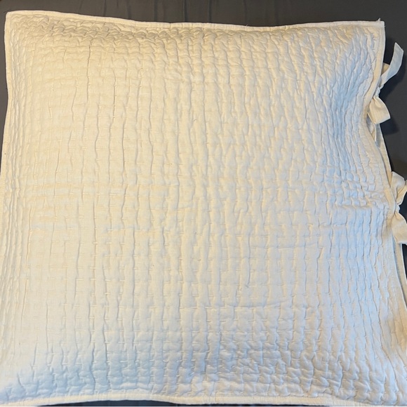 NEW! Pottery Barn Pick-Stitch Handcrafted Linen Cotton Euro Sham w/down insert - Picture 2 of 6
